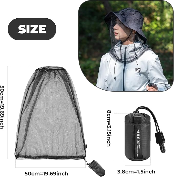 Mosquito Head Net for Insects, Bug Net for Head, Extra Fine Fly Screen Holes - Image 5