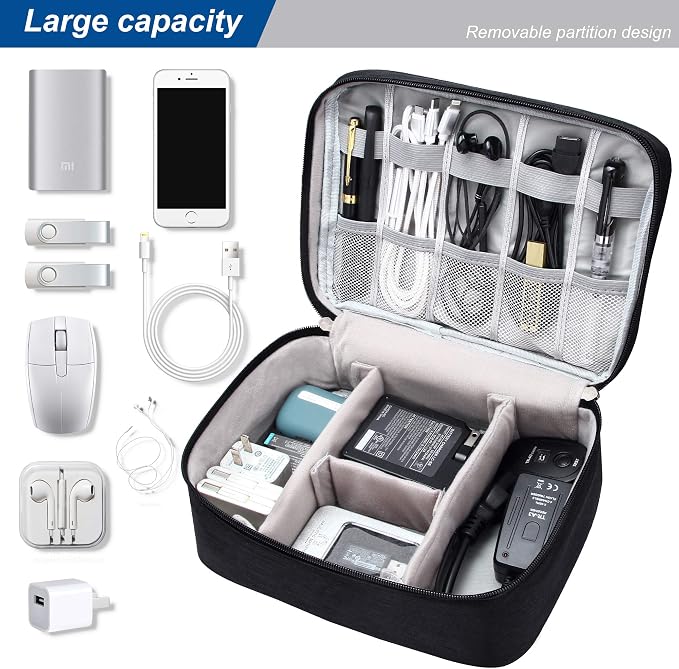 Electronics Organizer Travel Universal Cable Organizer Bag Waterproof - Image 2