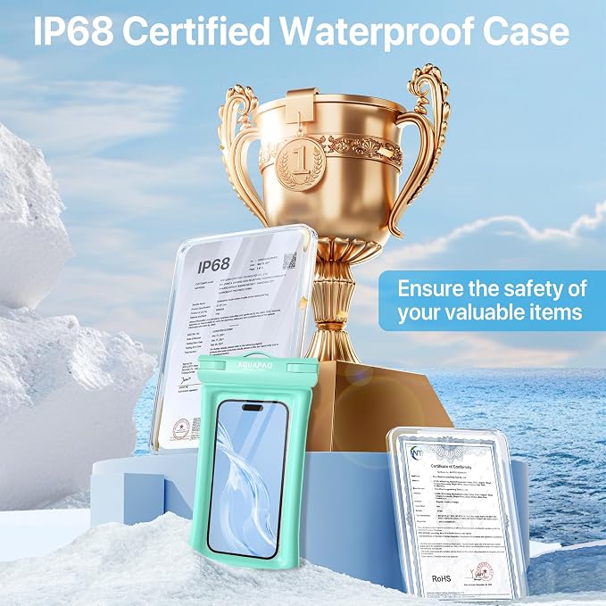 NEPHI IP68 Waterproof Phone Pouch 2 Pack-Up to 8.0"，Adjustable Neck Lanyard - Image 8