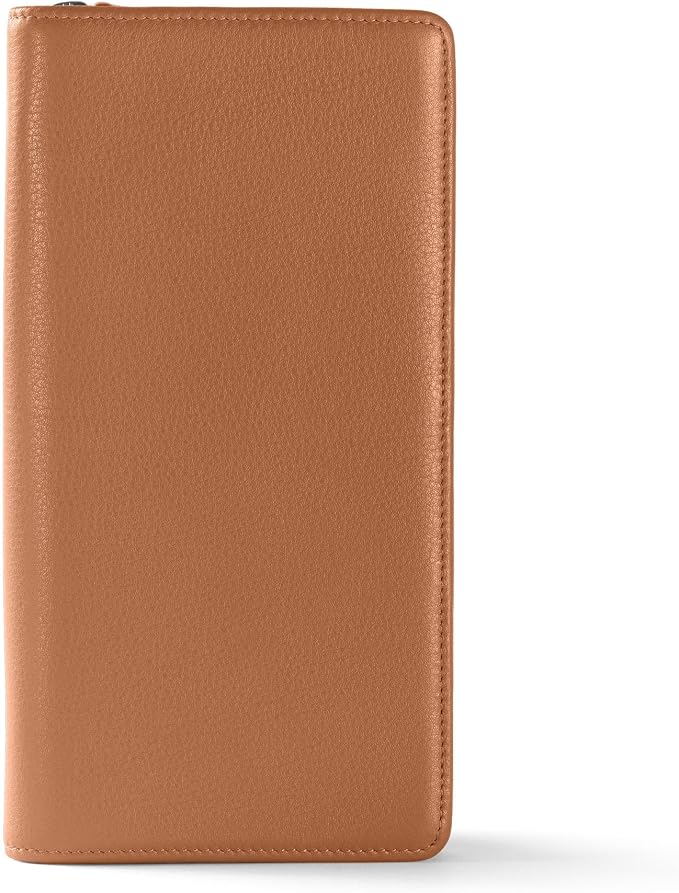 Leatherology Cognac Travel Zip Organizer Wallet, Passport Holder, RFID Available by Leatherology