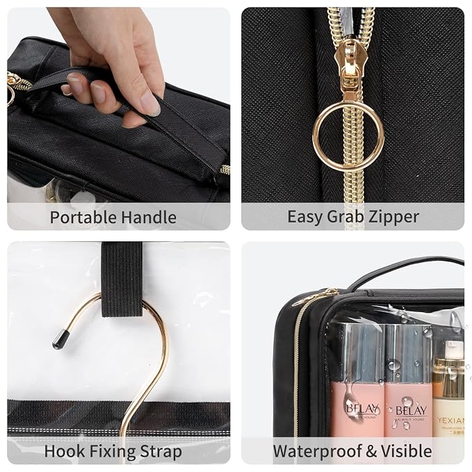 Toiletry Bag for Men, Transparent Makeup Bag Organizer Portable Skincare - Image 5