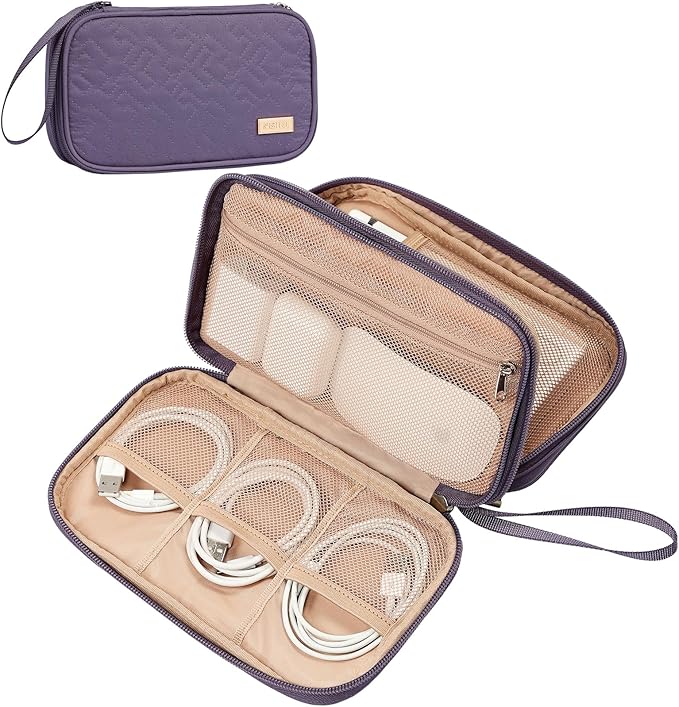 NISHEL Travel Cord Organizer Case, Double Layers Tech Electronic Bag, Essentials by NISHEL