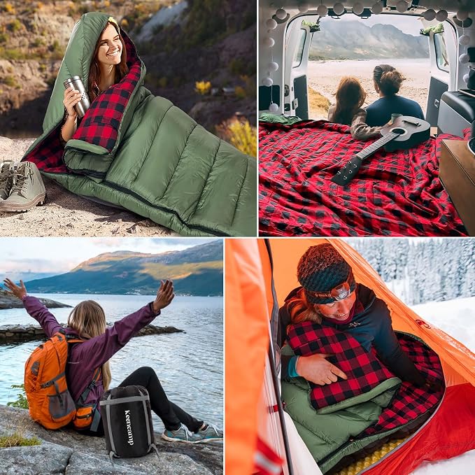 0 Degree Sleeping Bag Cotton Flannel Winter Cold Weather - Image 6