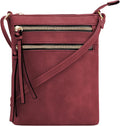 DELUXITY | Crossbody Purse Bag | Functional Multi Pocket Double Zipper Purse | by Deluxity