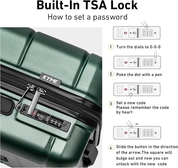KYME 26 Inch Luggage TSA Approved Hardshell 26" Suitcases - Image 6