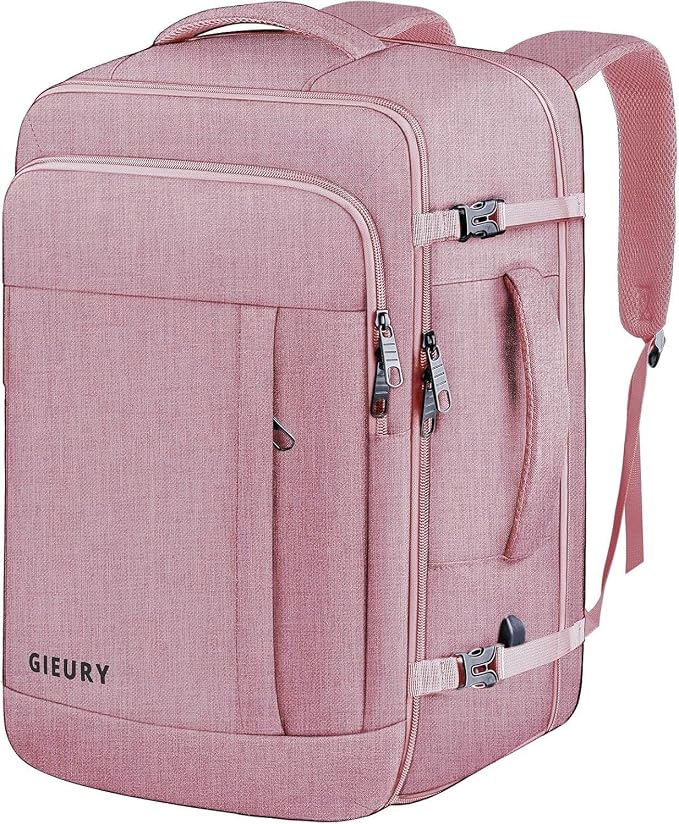 Carry On Backpack for Women, 50L Travel Backpack Flight Approved, Expandable by Gieury