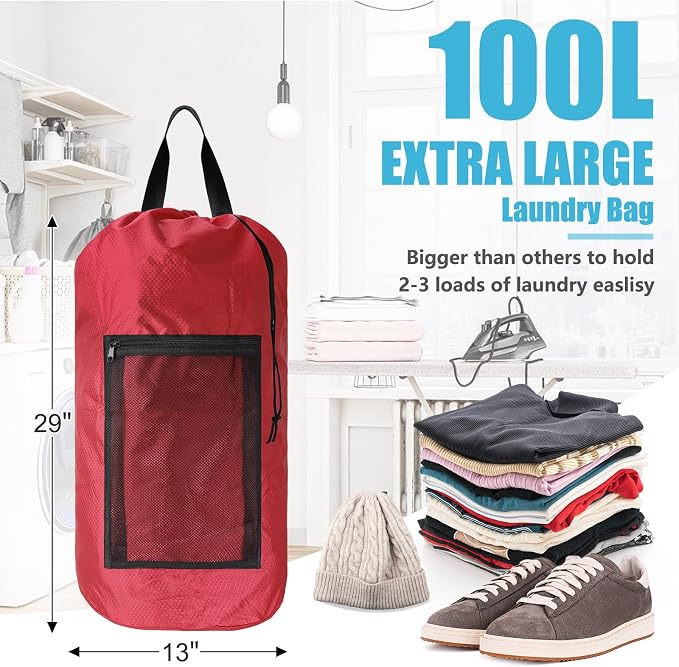 Portable Laundry Bag Backpack - Image 3