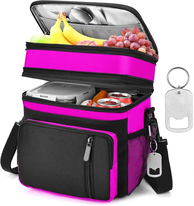 Insulated Lunch Bag Women | Large Adult Lunch Box | Double-Layer Reusable Lunch by LOKASS