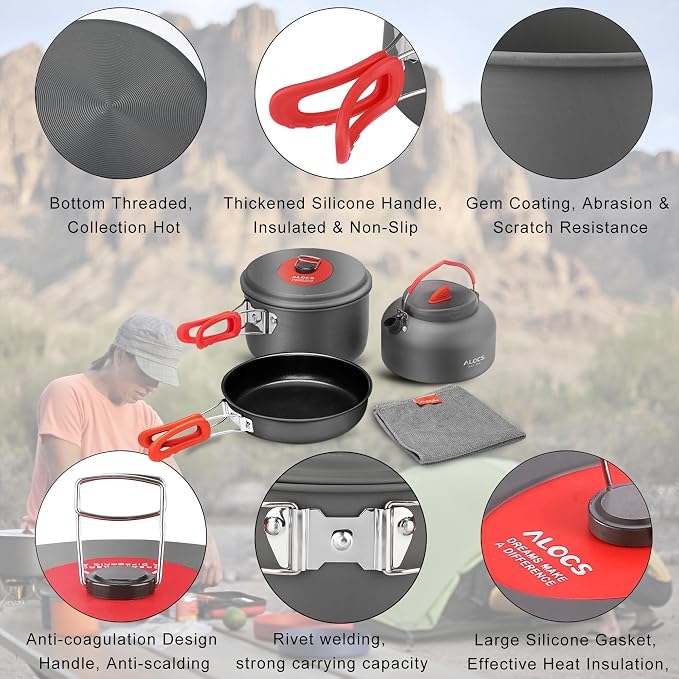 Alocs Camping Cookware Set - Image 6