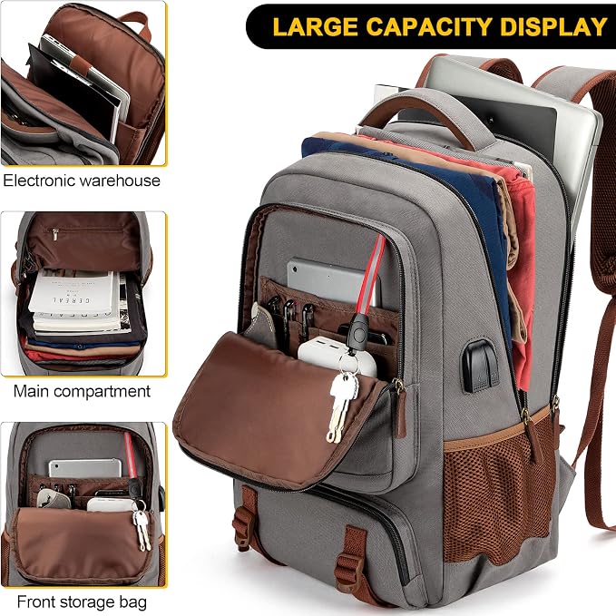 Tzowla Canvas Laptop Backpack, Bag - Image 4