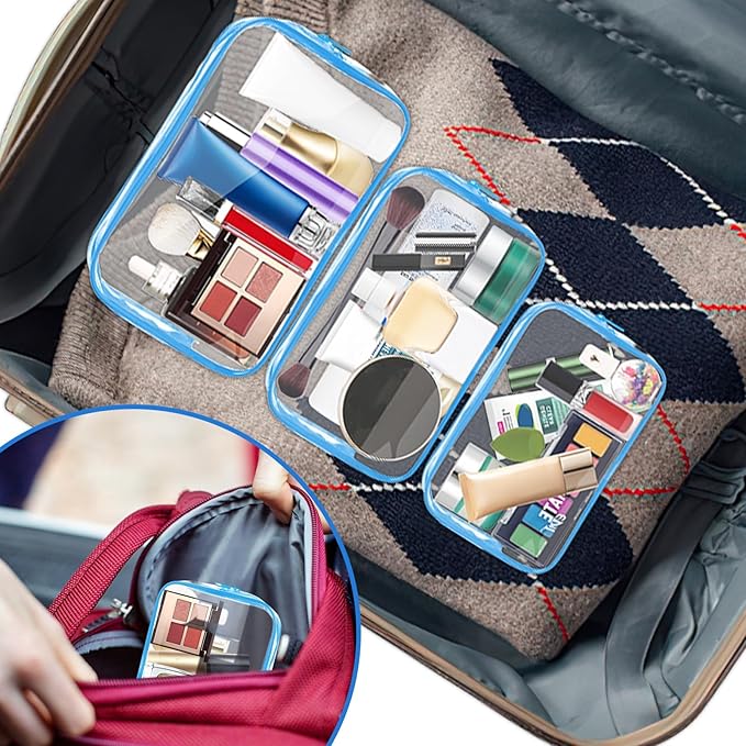 AURUZA 4 Pack Clear Toiletry Bag, Portable Travel Makeup Bags - Image 7