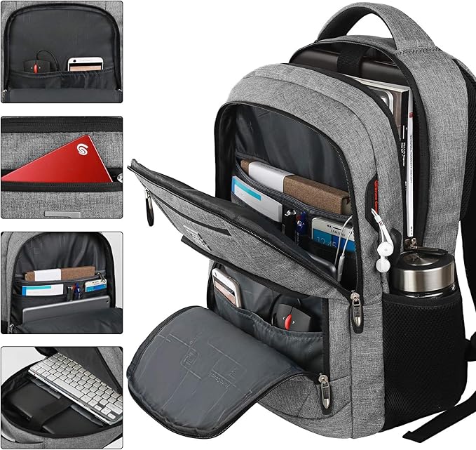 17 Inch Laptop Backpack, Business Anti Theft Slim Durable Laptops Backpack - Image 2