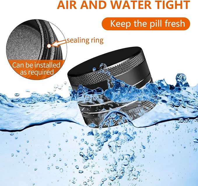 Small Pill Box, Portable Daily Box, Aluminium Alloy Round Container - Image 6