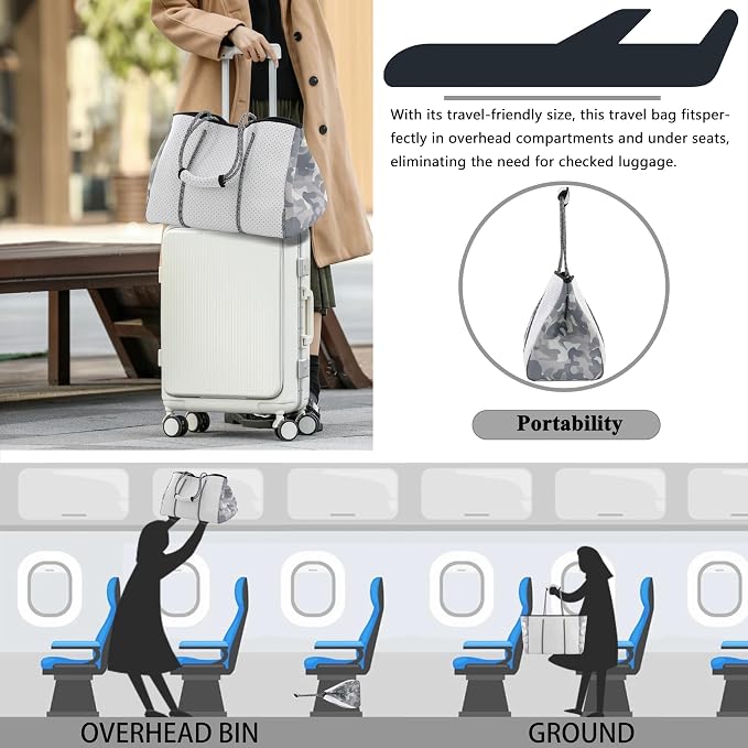 QOGiR Neoprene Multipurpose Beach Bag Tote - Image 4