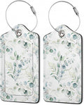 2Pcs Luggage Tag for Suitcase Sage Floral Green Leaves Cute Suitcase Tag by Gearsly