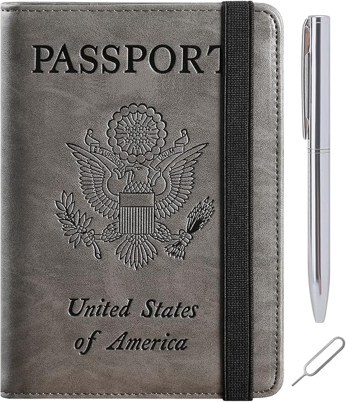 Passport Holder Cover Wallet Travel Essentials RFID Blocking Leather Card Case by PASCACOO