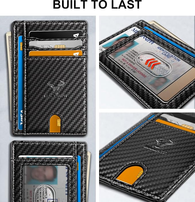 BULLIANT Slim Wallet, Skinny Minimal Thin Front Pocket Wallet Card Holder - Image 3