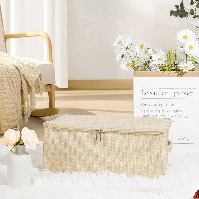 ANMINY Storage Bins with Zipper Lids 13 Qt Lidded Fabric Storage Boxes Baskets - Image 6