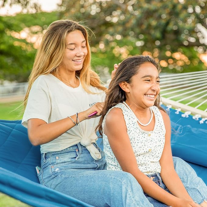 ANOW Quilted Hammock with Spreader Bars and Detachable Pillow, Large Hammock - Image 2