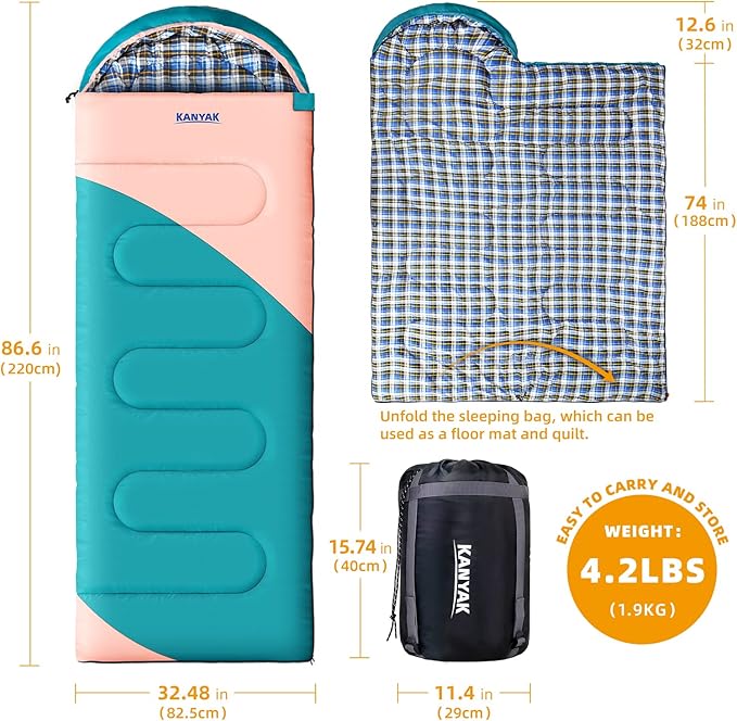 Camping Sleeping Bag, 32℉ Sleeping Bags - Image 2
