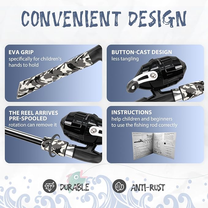Kids Fishing Pole, Portable Telescopic Kids Fishing Poles - Image 4