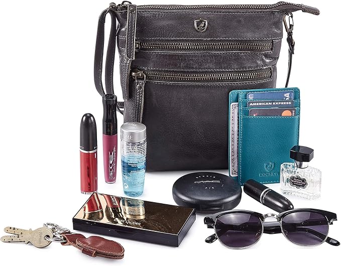 Crossbody Sling Bag for Women Small Real Leather Purse Vintage Travel Crossover - Image 7