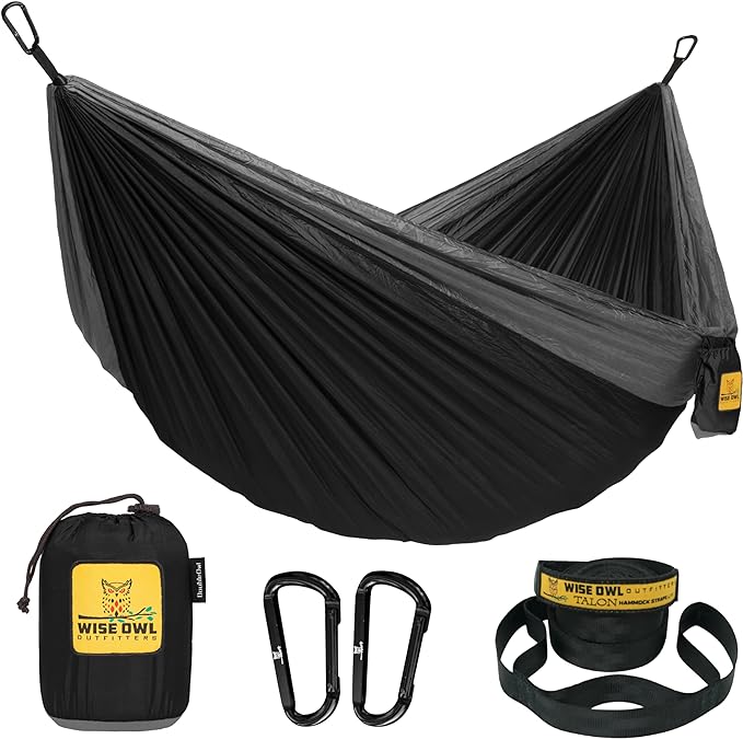 Wise Owl Outfitters Camping Hammock – 500lbs Portable Hammock by WiseOwlOutfitters