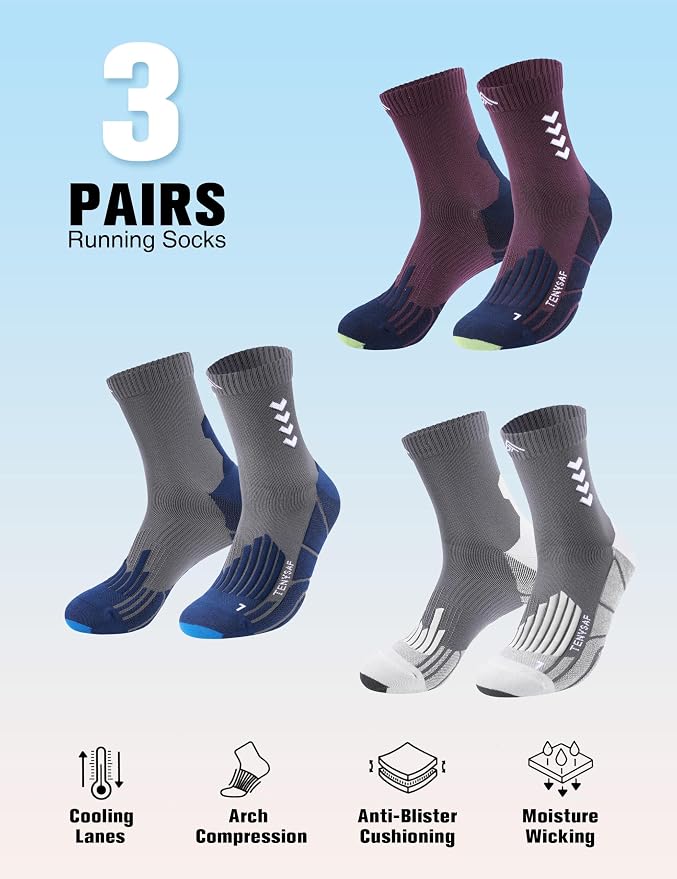 Compression Crew Running Socks: Athletic Socks - Image 4