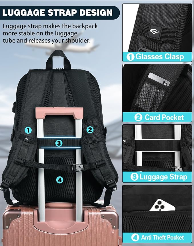 ProEtrade Travel Backpack, Extra Large Laptop Backpack School Business Anti - Image 6