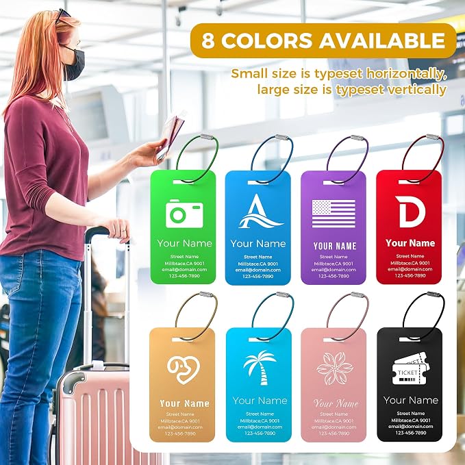 Personalized Luggage Tags, Custom Luggage Tags 4 Pack TSA Approved Double Sided - Image 6