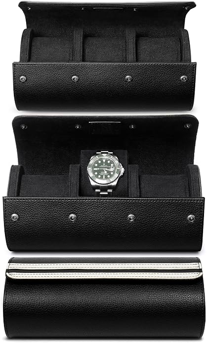 MOZSLY Watch Roll Travel Case 3 Slots Portable Box - Image 5
