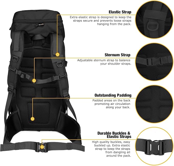 Mardingtop 50L Hiking Backpack, Backpacking Backpack - Image 6