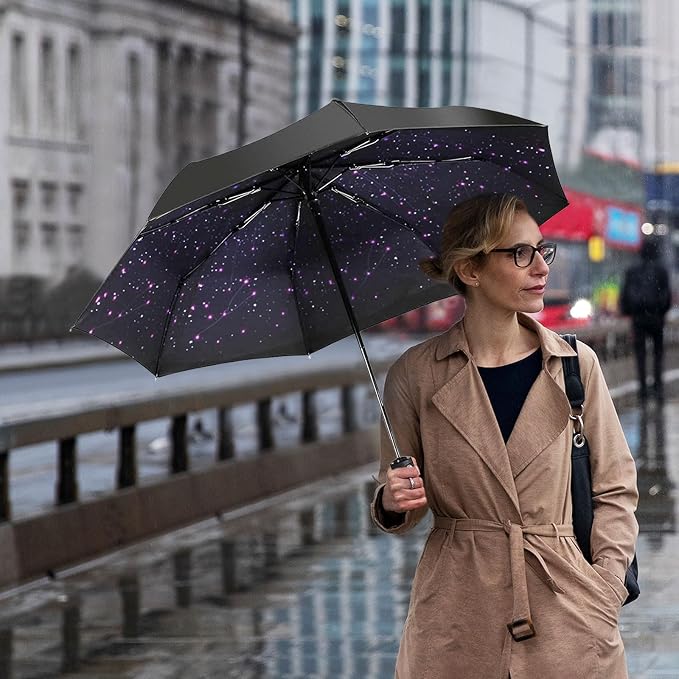 LLanxiry Compact Travel Umbrella, Mini Windproof Umbrellas - Image 7