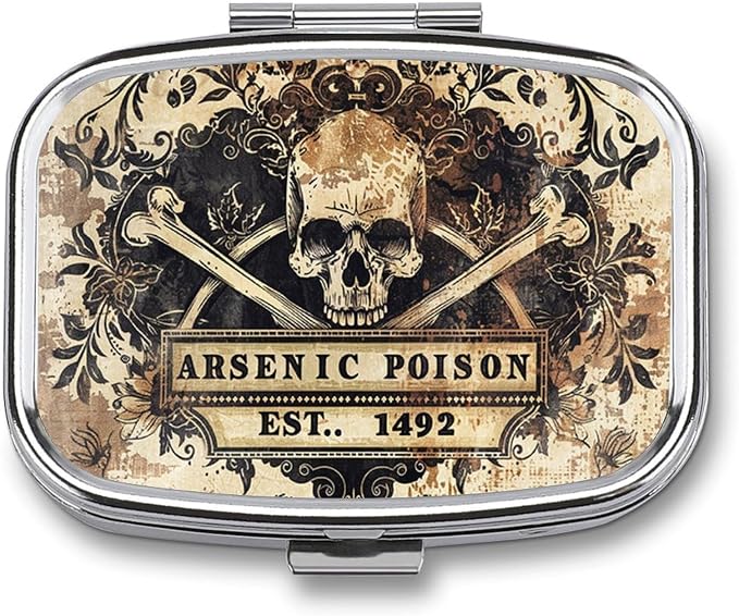 Metal 2 Compartment Pill Organizer Travel Friendly Portable Compact Pill Box by Choosetheproductsyoulike