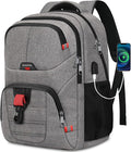 Grey Backpack for Men Women, School Backpack for Boys Girls Teens, Backpacks by BAGEIRA