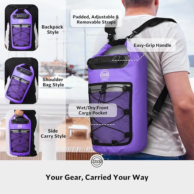 STOVER 5/10/25/30/40/55L Waterproof Backpack- Floating Dry Bag - Image 3
