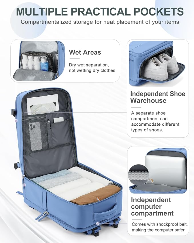 coowoz Large Travel Backpack Carry On - Image 4