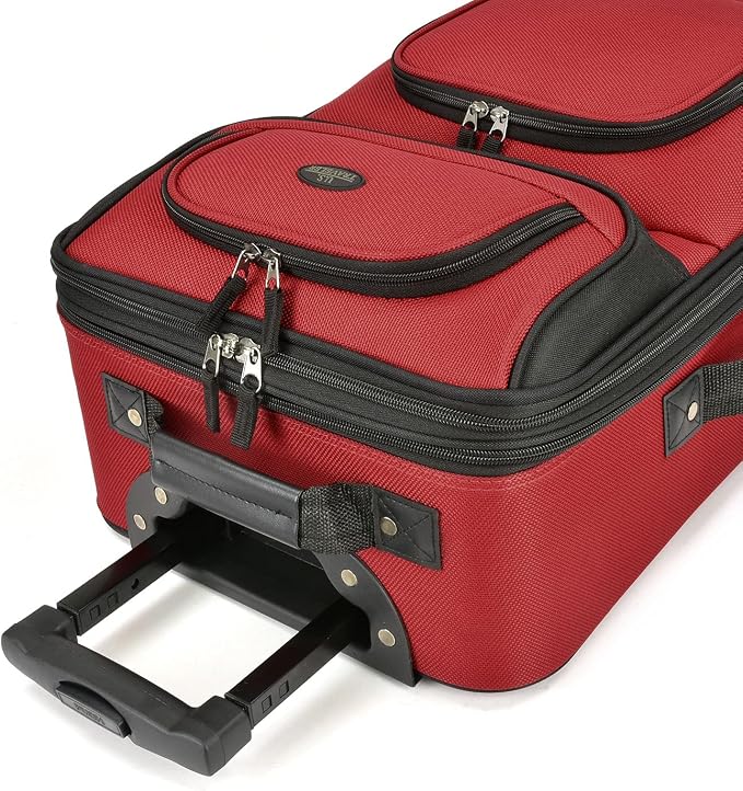 U.S. Traveler Lightweight Rolling 20" Carry On Luggage Softside Suitcase - Image 4