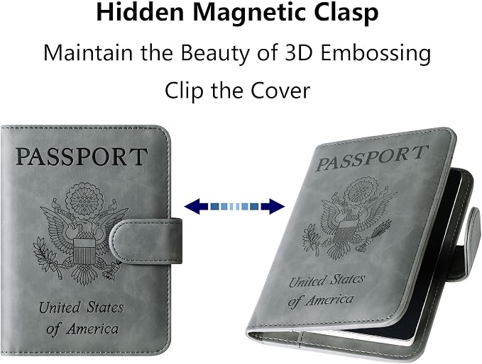 Passport Holder Cover Wallet Travel Essentials Leather Rfid Blocking Case - Image 5