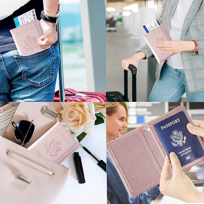 Eoehro Passport and Vaccine Card Holder, Passport Holder Vaccine Card Slot - Image 5