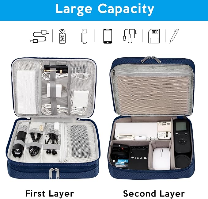 Electronic Organizer Travel Case, Travel Cord Organizer Case Portable - Image 7