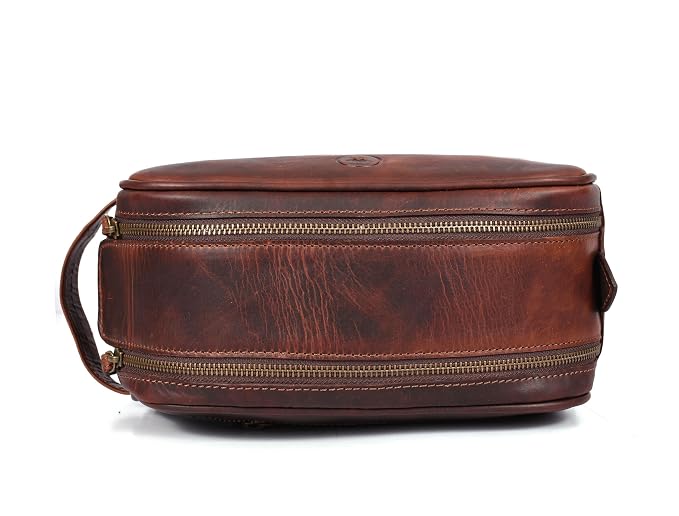 10" Premium Leather Toiletry Travel Pouch - Image 9