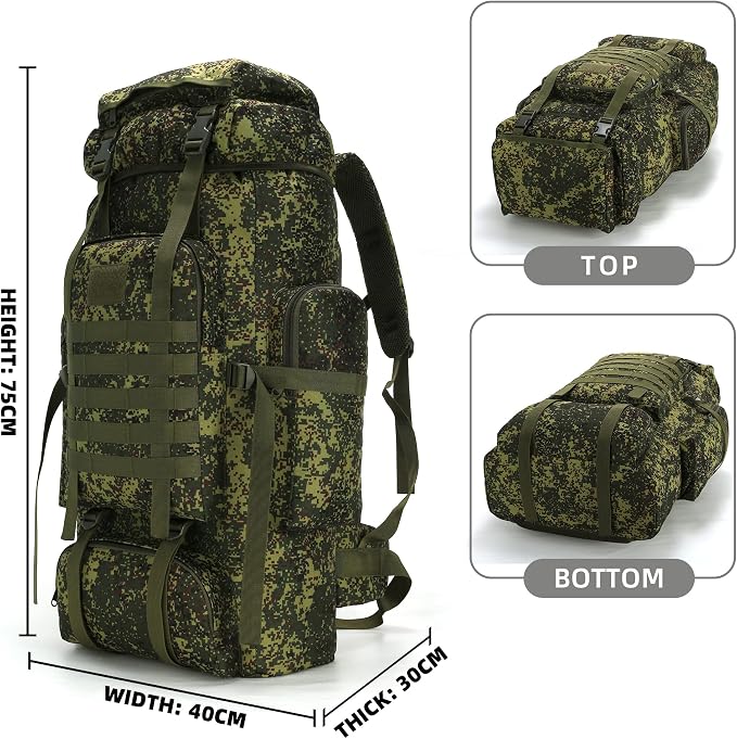 King'sGuard 70L Camping Hiking Backpack Tactical Backpack Military Molle - Image 2