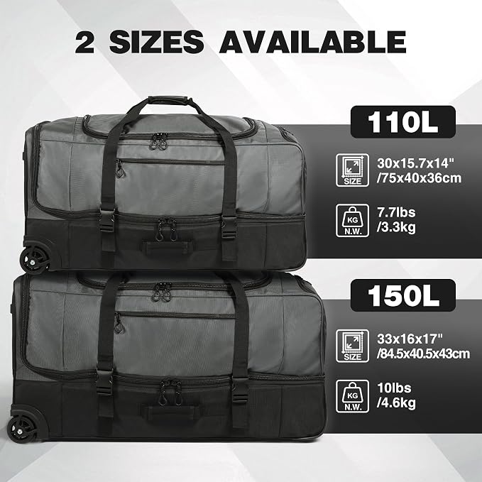 REDCAMP Large Rolling Duffle Bag - Image 6