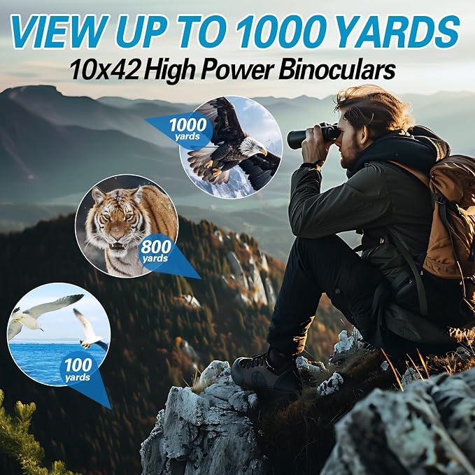 10x42 Binoculars for Adults High Powered Compact Binoculars - Image 3