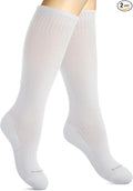 Cotton Compression Socks for Women & Men. 15-20 mmHg Support Knee-High Solid by SocksLaneCompression