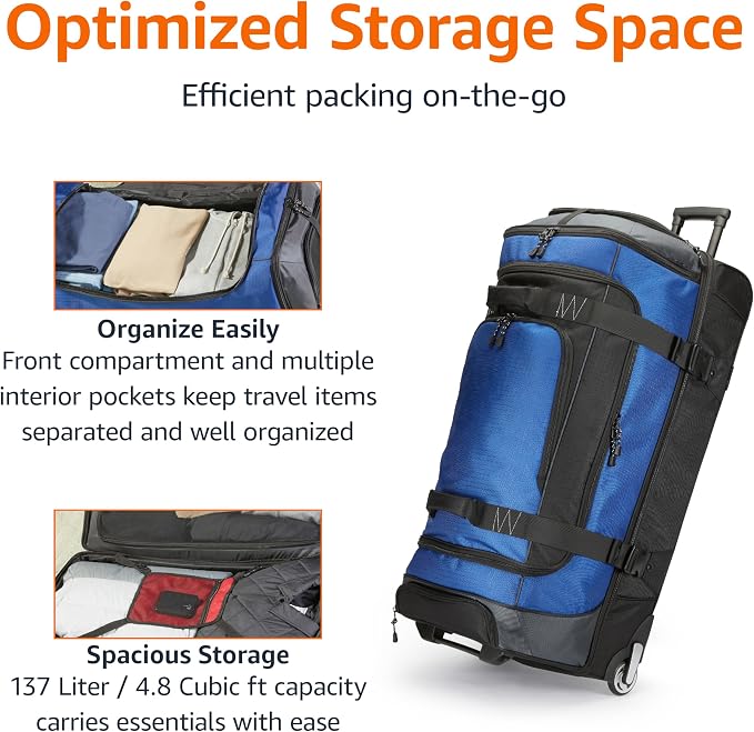 Amazon Basics 35-Inch Large Rolling Duffle Bag - Image 3