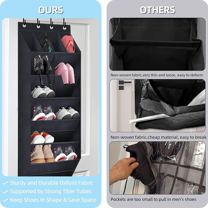 Over The Door Shoe Organizer, 2 Pack Hanging Organizer - Image 6