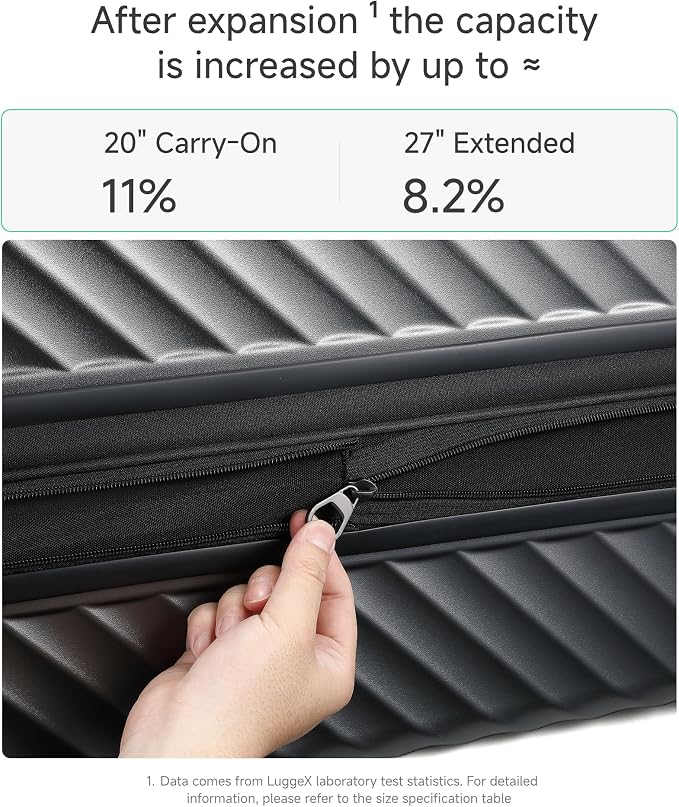 LUGGEX Luggage with Spinner Wheels, Polycarbonate Expandable Hard Shell Suitcase - Image 3