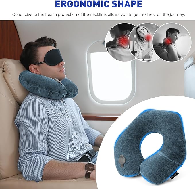 Rewondah Neck Pillows for Travel, Inflatable Travel Pillow, Inflatable Neck - Image 2
